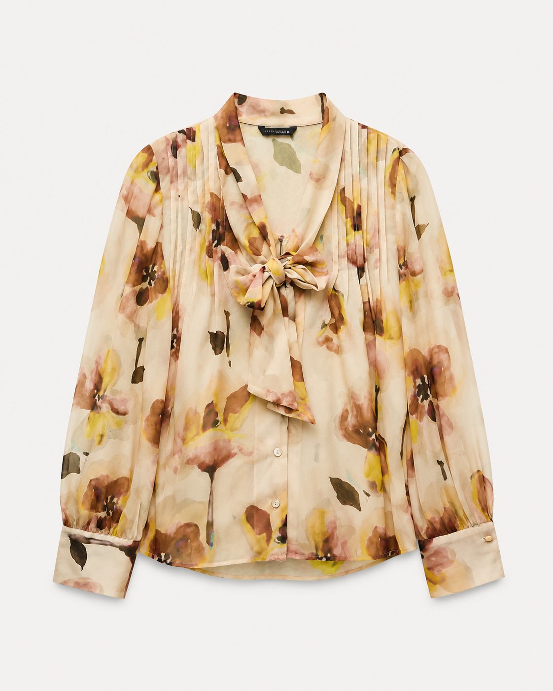 Këmishë ZARA – Floral Sheer Tie Blouse ✨ - 2