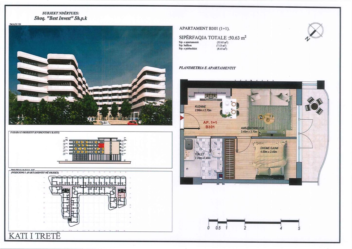 Apartament 1+1, 51 m² – Mei Residence, Qerret (B301) - 2