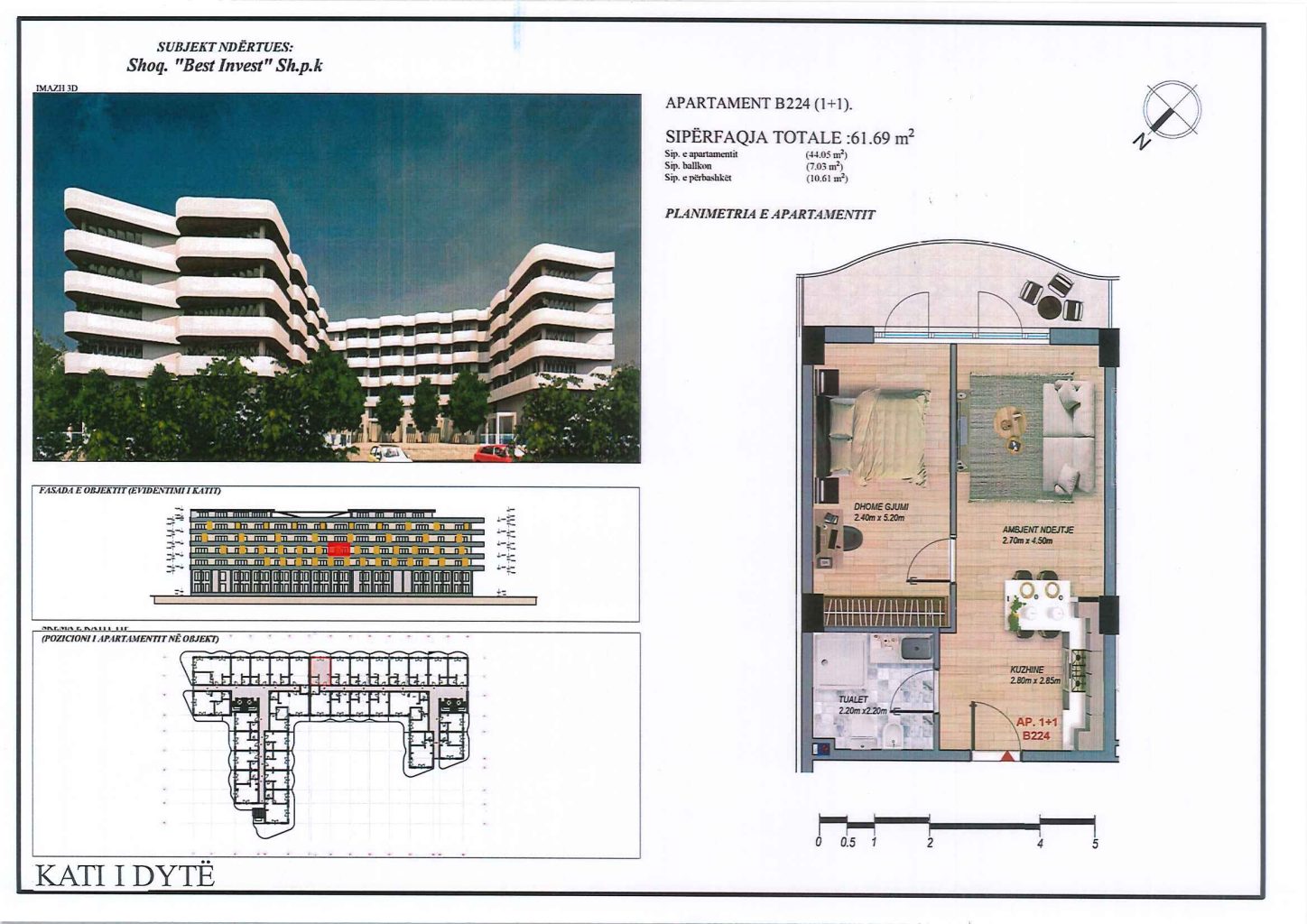 Apartament 1+1, 62 m² – Mei Residence, Qerret (B224) - 2