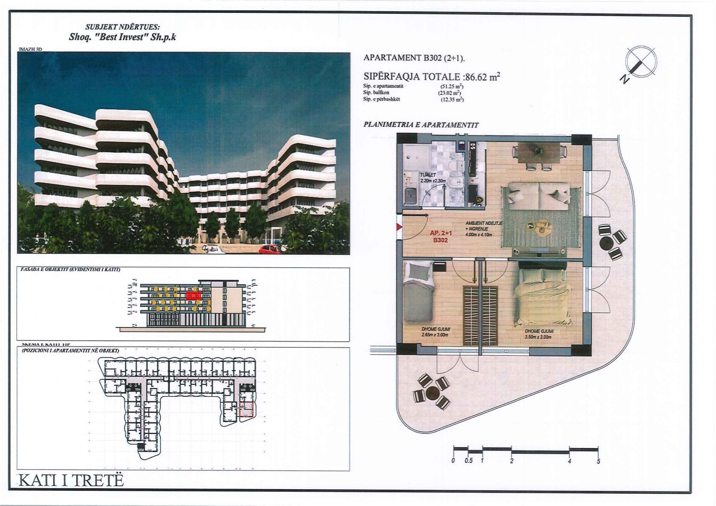 Apartament 2+1, 87 m² – Mei Residence, Qerret (B302) - 2