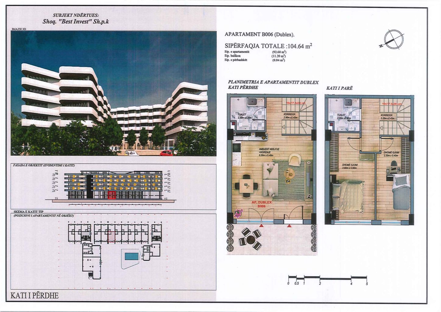 Duplex 2+1, 105 m² – Mei Residence, Qerret (B006) - 4