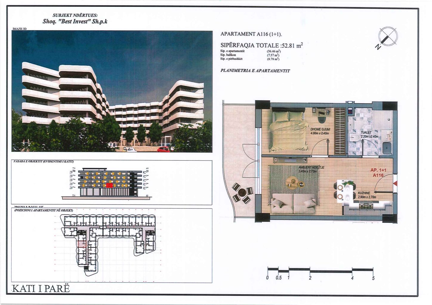 Apartament 1+1, 53 m² – Mei Residence, Qerret (A116) - 2
