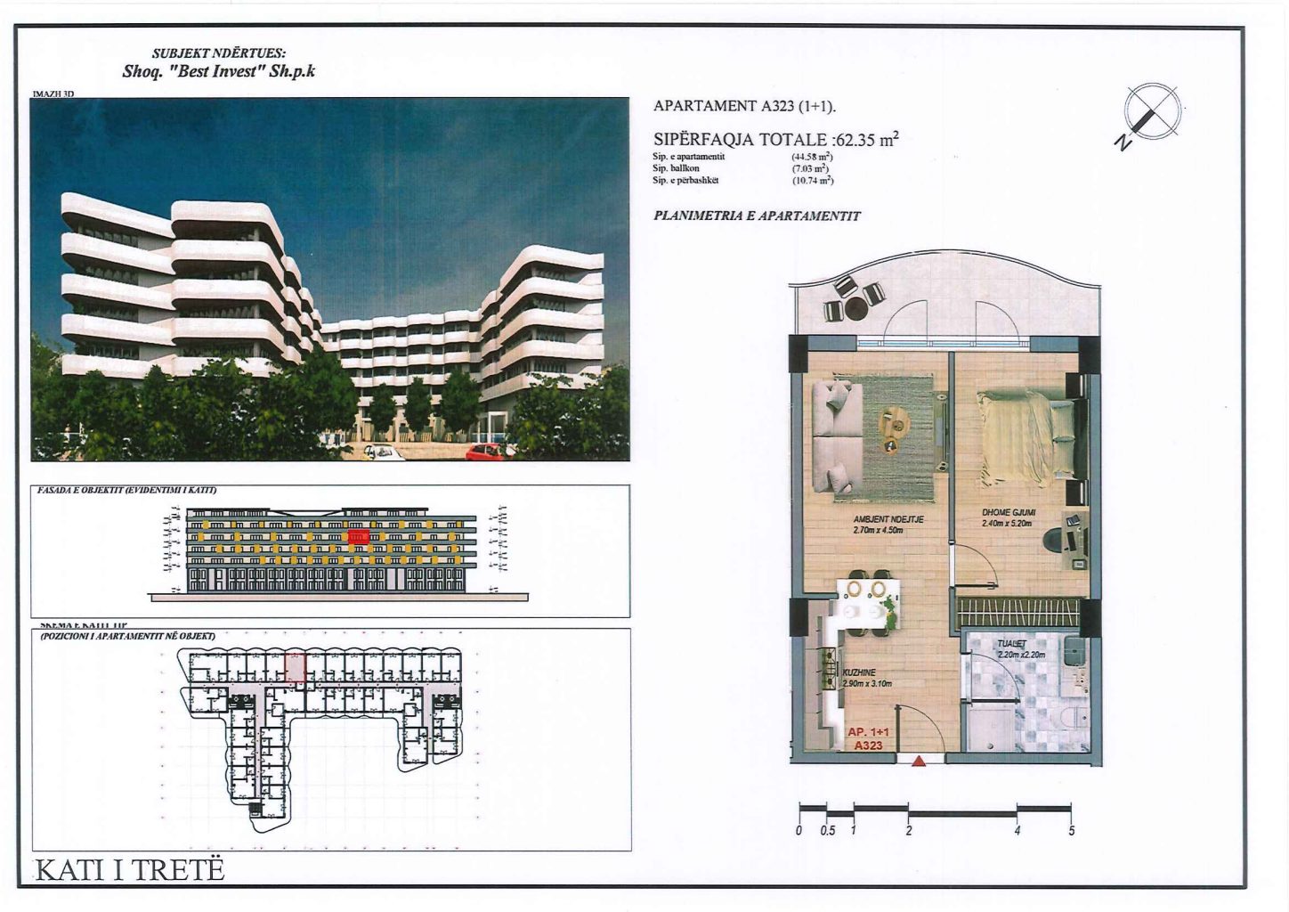 Apartament 1+1, 62 m² – Mei Residence, Qerret (A323) - 2
