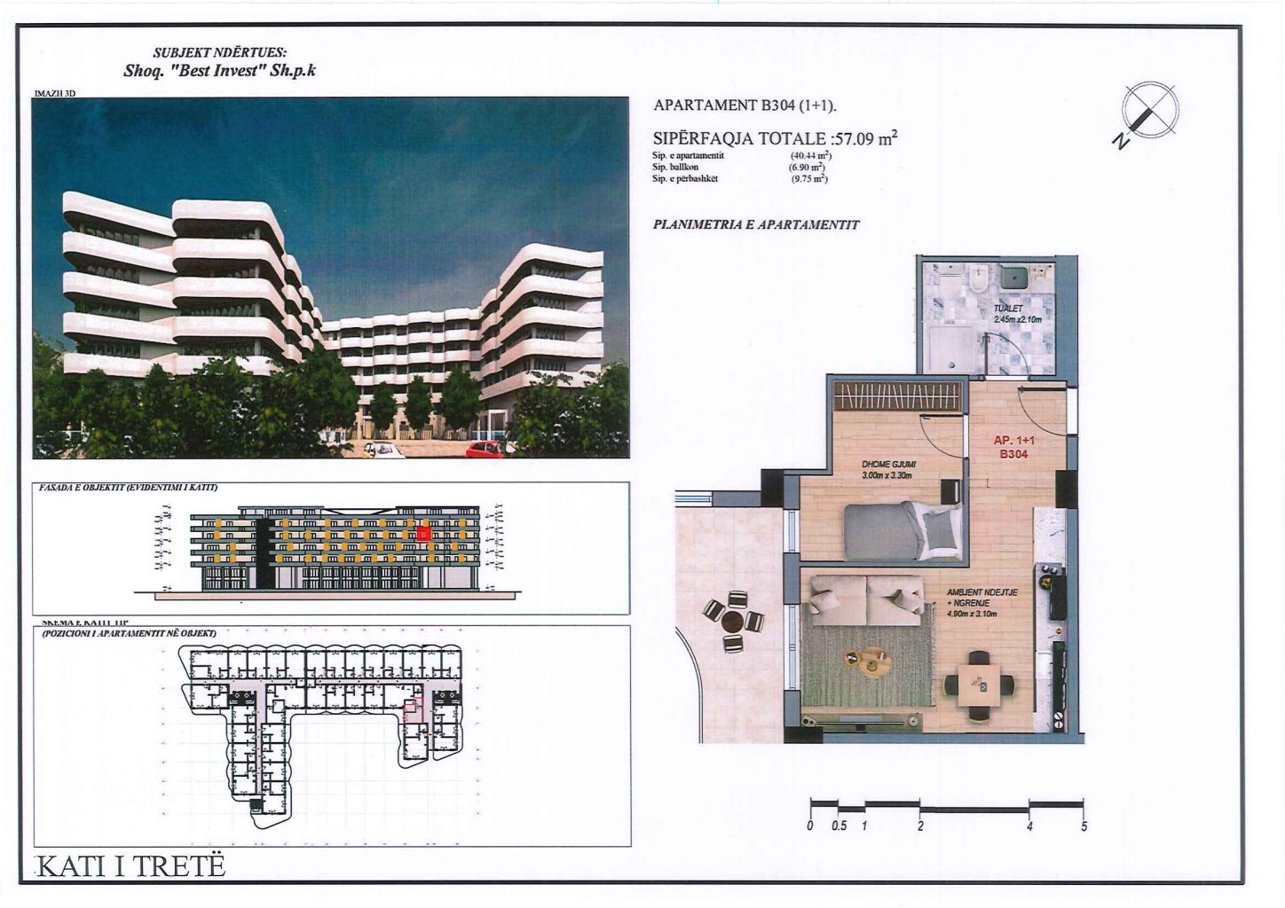 Apartament 1+1, 57 m² – Mei Residence, Qerret (B304) - 2
