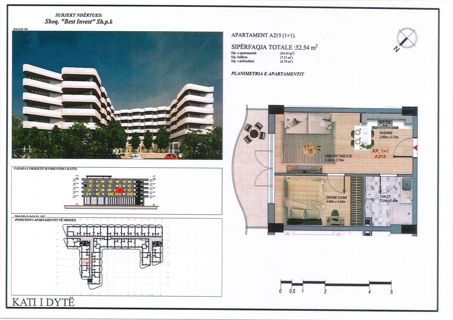 Apartament 1+1, 53 m² – Mei Residence, Qerret (A215) - 2