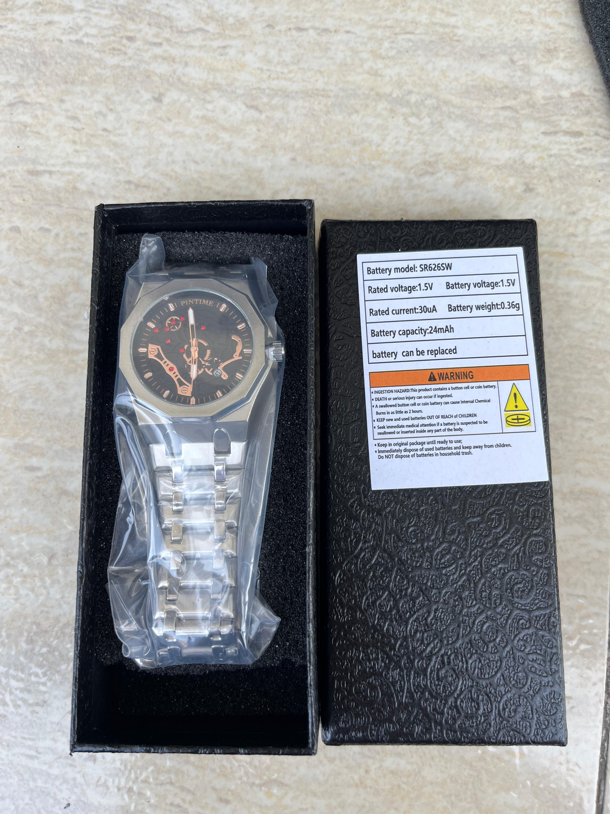 Orë elegante për meshkuj – stil luksoz skeleton, çelik inox (si Audemars style) - 2