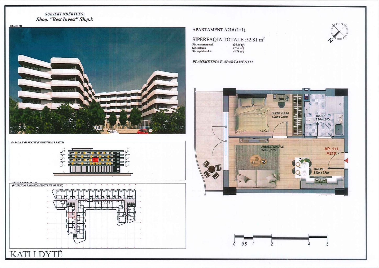 Apartament 1+1, 53 m² – Mei Residence, Qerret (A216) - 2