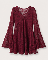 Fustan Romeo + Juliet Couture – Burgundy Lace Dress - 1