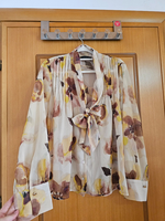 Këmishë ZARA – Floral Sheer Tie Blouse - 6
