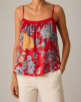 Bluzë me rripa dhe print floral- 44- summer outfit - 1