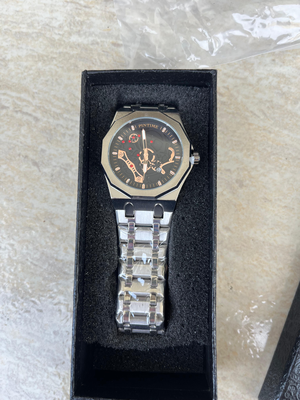 Orë elegante për meshkuj – stil luksoz skeleton, çelik inox (si Audemars style) - 3